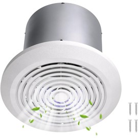 V2262-50 7 Inch Bathroom Exhaust Fan, 50 CFM Ceiling Exhaust Fan for 8" Rough-in Opening, 1.0 Sones Quiet Effective Ventilation for Bathroom, Kitchen, Laundry Room, Mobile Home