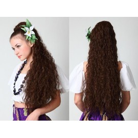 Prisila HULA-01 Hula Wig, Long Waffle, Heat Resistant, TMB, Maroon Brown