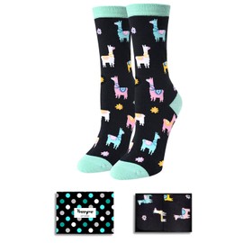 HAPPYPOP Llama Gifts Ideas for Women - Llama Socks for Women Crazy Socks, Funny Llama Gifts Teen Girls