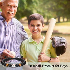 EFVISD Baseball Bracelet Gifts for Teen Boys, Baseball Gifts for Boys Who Love Baseball Players Team Gifts, Birthday Christmas Gifts for Boys Him Son Grandson Brother Nephew Friend