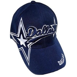 RMW Dallas City Navy Blue Fully Embroidered Hat Cap Cowboy Star Adult Men's Adjustable