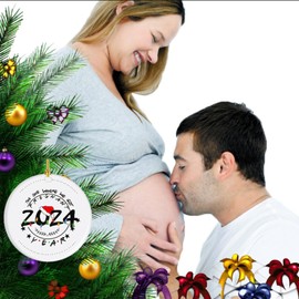 Gifts for New Mom Christmas Ornament，3" Double Sided Ceramic Ornaments