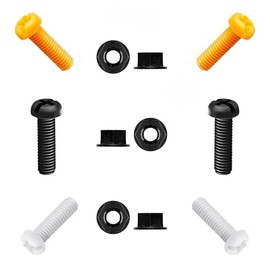YUVA Car Number Plate Screws and Nuts Kit, 6 Sets 12 Piece, Mixed Colours, Plastic License Plate Fixing Bolts