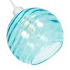 Modern Designer Soft Teal Circular Ribbed Glass Non Electric Pendant