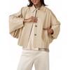 Cicy Bell Womens Oversized Cropped Trench Coats Batwing Sleeve Trendy