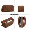 Contacts Crazy Horse Cow Leather Zip Dopp Kit Travel Toiletry