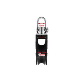 Single Pulley Block, Heavy Duty Single Pulley 316 Stainless Steel Pulley Roller Crane Swivel Hook Smooth Wire Rope Cable,L1500Lbs Load Capacity Sheave Block Traction Wheel (Black)