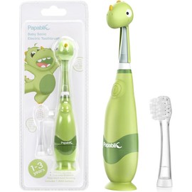 Papablic (Max) Toddler Sonic Toothbrush 1-3Y with Smart LED Timer & Dino Cover, 2 Brush Heads, Last Stock! - Style: 2 Brush Heads Jo