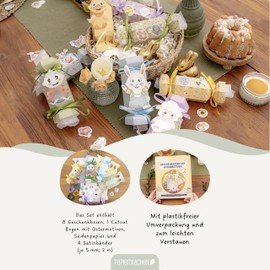 Papierdrachen 8 Candy Gift Boxes Easter Bunny World – Easter Decoration – Gift Packaging – for Decorating and Filling