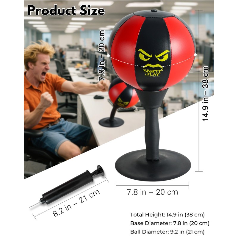 Desktop Punching Bag with Double Suction Cup Base for Stress