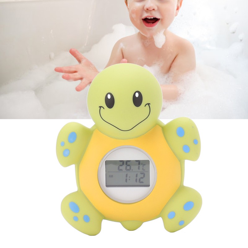 Baby Bath Thermometer Smart Cartoon Cute Tortoise Bathroom Multi Functional