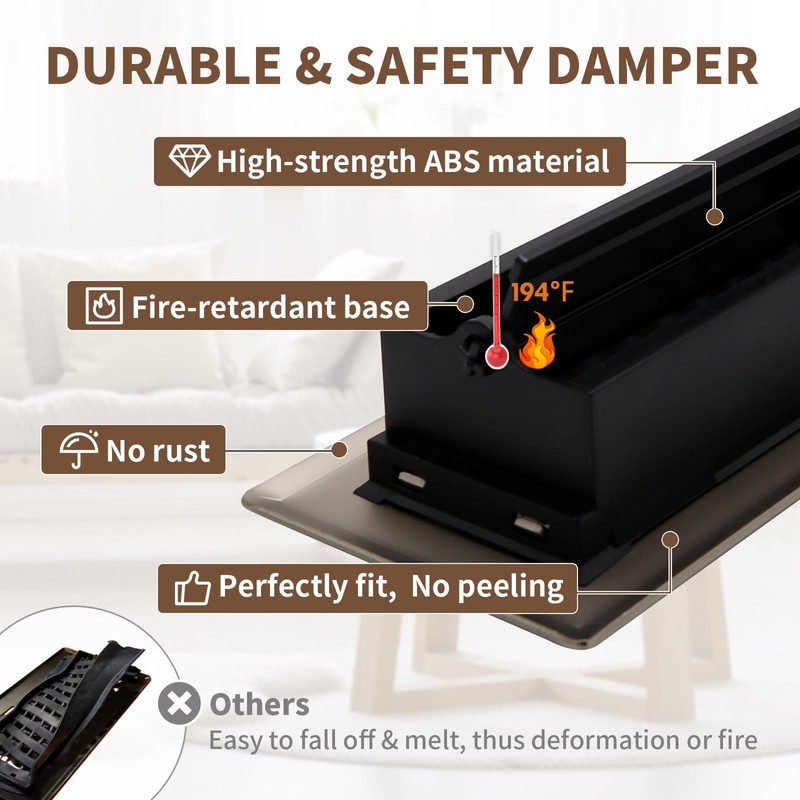 SANYCASA 2x12 Inches Air Floor Vents Register Ease Adjust Air