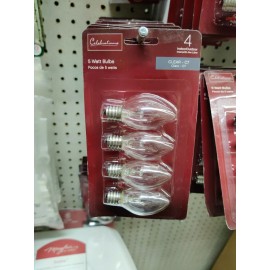 Celebrations C7 Clear Replacement Bulbs 4 PK  indoor outdoor 5 Watt incandescent