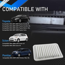 YzusGomumu 87139-07010 Cabin Air Filter and Carbon Cabin Air Filter Kit Compatible With 2009-2019 Toyota Corolla 2009-2014 Matrix 2007-2018 Yaris 2008-2014 Scion xD 2016 iM 2009-2010 Pontiac Vibe