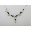 Faship Gorgeous Clear CZ Crystal Shell Pearls Floral Necklace Earrings