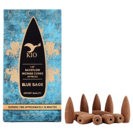 Blue Sage - Conos de incienso aromáticos, fuente de humo aromático, 50 unidades