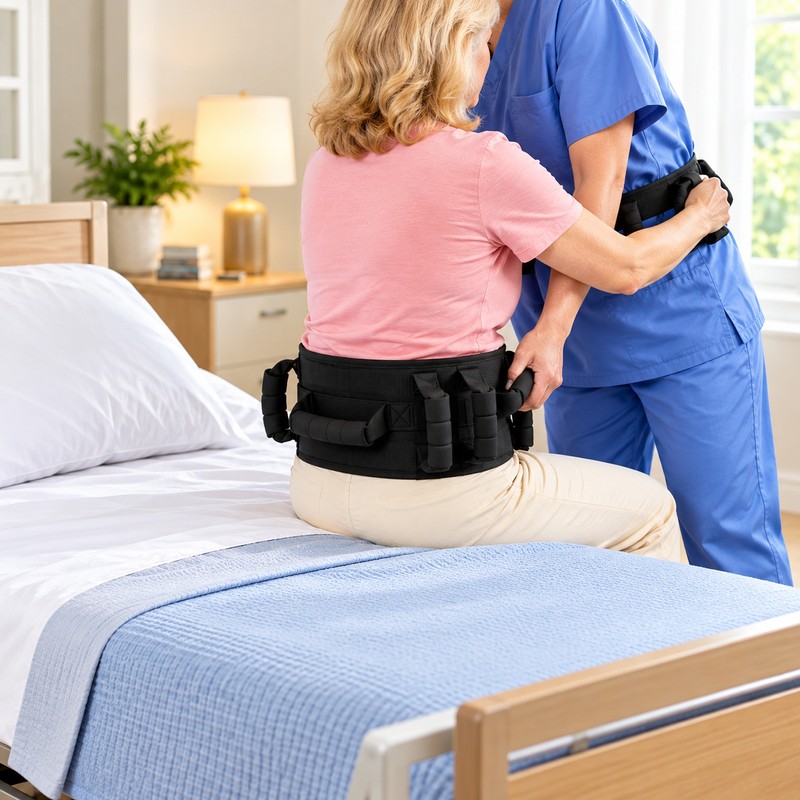 Padded Gait Belt for Elderly Transfer Assistance – Multi-Handle Adjustable