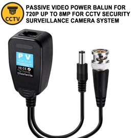 Fanbalunke Passive Video balun Connectors 24 Pairs Passive Video Baluns with Power Connector HD bnc to rj45 bnc to ethernet Adapter Transmitter BNC Twisted for 720-5MP CCTV Security Camera System