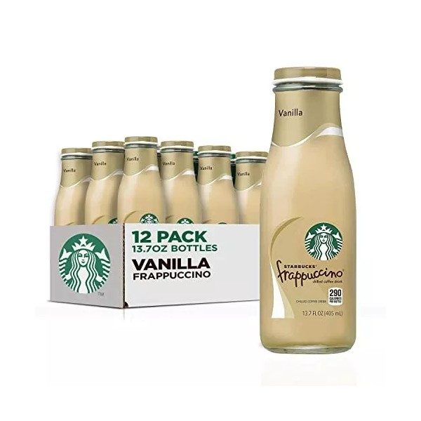 Starbucks Frappuccino Coffee Drink, Vanilla, 13.7oz Bottles (12 Pack)