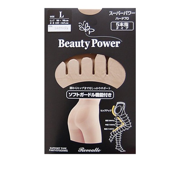 revealle (reヴaru) 5 Full Toe Stockings (Thick) with Hip Up Function High Power Compression Type , , , blk,