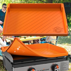 Upgraded Silicone Griddle Mat Cover for Blackstone 22 Inch, Perfect Fit for Omnivore Griddle Plate, Full-edge Heavy Duty Food Grade Silicone Traditional Grill Cover for Blackstone Accessories(Orange)
