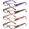 Kerecsen 4 Pack Reading Glasses for Women Spring Hinge Ladies
