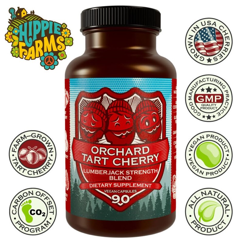 Hippie Farms Tart Cherry Capsules & Gummies Grown in USA