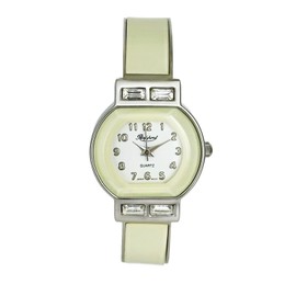 Takeuchi Shoji 170089 Women's Wristwatch, Enamel Metal, Bangle Watch, White