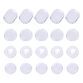 Maxdot 100 Pieces 4 Size Earring Back Pads Clear Silicone Comfort Earring Cushions for Clips on Earrings