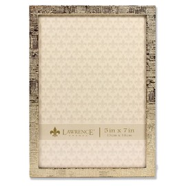 Lawrence Frames 5"W x 7"H Gold Metal Picture Frame with Linen Pattern (712357)