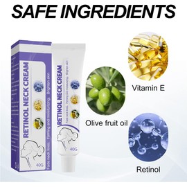 2PCS Retinol Neck Cream, Neck Firming Cream, Neck Cream with Retinol & Olive fruit Oil Vitamin E, Décolleté Cream, Double Chin Reducer Cream,Skin Tightening Cream,Anti Wrinkle Cream (2 pcs)