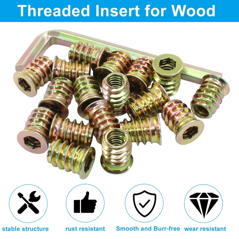Moicstiy - 50 piezas de insertos roscados de 1/4 "-20