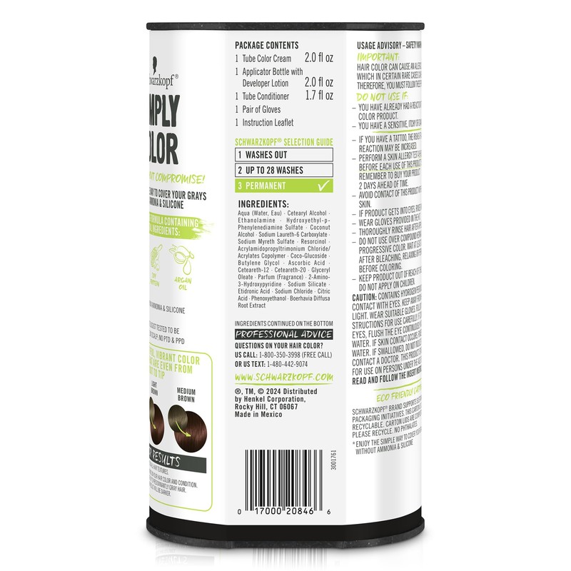 Schwarzkopf Simply Color Permanent Hair Dye, 4.68 Chocolate Cherry, Long-Lasting