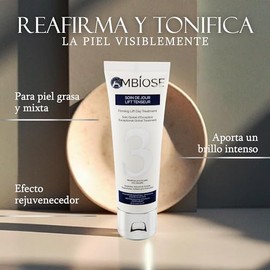 Ambiose Crema Facial De Día Lift Tensor Con Ácido Hialurónico, Antarcticina Y Manteca De Karité, Reafirmante E Hidratante 50 ml, Textura Ligera, Rápid
