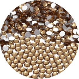 NCB 3000pcs Flatback Round Glass Nail Art Rhinestones Crystal for DIY Making Accessories Shoes, Clothes, Face Art, Bags, Manicure (Lt. Topaz, SS5 3000pcs)