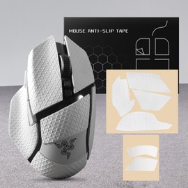 IMMOENUC Mouse Grip Tape, Suitable for Basilisk V3 Pro Mouse, Anti-Slip Tape, PVC Material Seal, Sweat Absorption, Anti-slip Skin (White)
