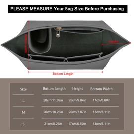 Shengruili Organiser for Longchamp Bag S, Multi-Pocket Felt Handbag Organiser, Handbag Organiser, Folding Tote Bag Organiser, Purse Organiser, Felt Organiser for Bags