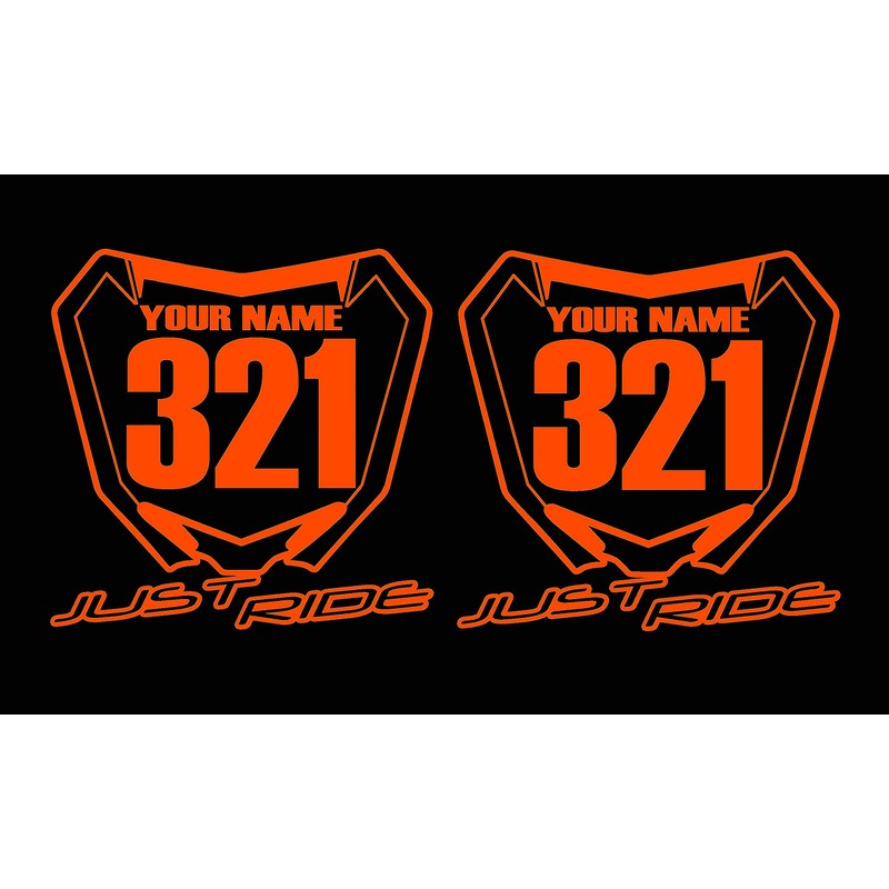 JUST RIDE Motocross Number Plate Replica Decal Stickers RM RMZ