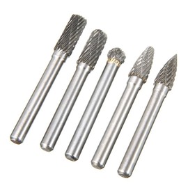 Bestgle 5 Pieces Metal Rotary Burr Rotary Bit Rotary Shank 6mm Head 8mm Rotary Metal Grinding Polishing Engraving