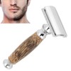 Professional Men Bamboo Handle Manual Shaver Portable Beard Body Hair