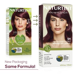 Naturtint 5M Light Mahogany Chestnut Permanent Hair Color (Pack of 6), Ammonia Free, Vegan, Cruelty Free, up to 100% Gray Coverage, Long Lasting Results (Packaging may vary)