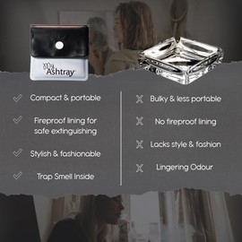 Portable Pocket Ashtray - Smell Proof PVC Small Plastic Wallets with Sturdy Plastic Button, Fireproof Lining, Aluminium Foil, Thermal Foam - Plastic Purse, Black & White 5 Pack