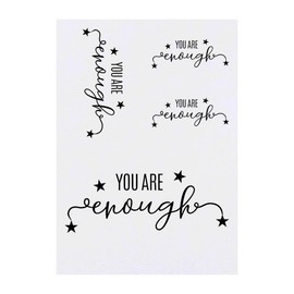 Azeeda 4 x 'Du bist genug' Temporäre Tattoos - Wasserfest, Hautfreundlich & Ungiftig · Transfers in Verschiedenen Größen (TO00063080)