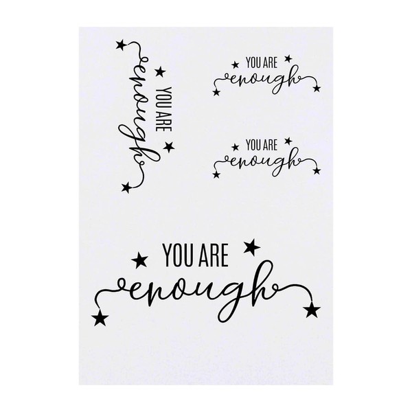 Azeeda 4 x 'Du bist genug' Temporäre Tattoos - Wasserfest,