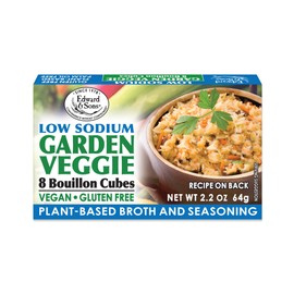 Edward & Sons Low Sodium Garden Veggie Bouillon Cubes - Organic Vegetable Bouillon, Vegan Broth Cube, Stock Cubes for Soup & Stew - 2.2 Oz, 12 Pack