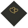 Weddingstar 3-Ply Gold Foil Cocktail Napkins Red - Linked Double