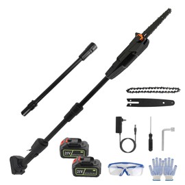 Pole Saw 6-Inch Cordless, 13FT MAX Reach 21V Electric Pole Saw for Tree Trimming, Multi-Angle Pole Chainsaw with 3.0Ah Battery, 35ft/s Speed, Tree Trimmer for Branch Cutting