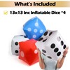 Inflatable Dice 13 Inch Jumbo 4-Piece Multicolor Novelty Giant Blow