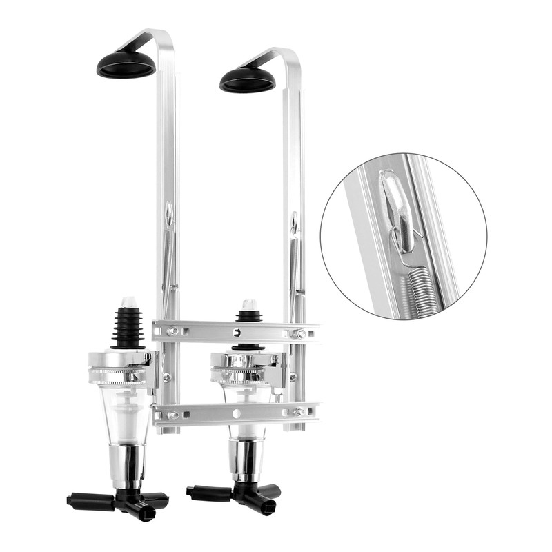 QWORK® Double Head Dispenser Wall Mounted Bottle Holder Aluminum Alloy
