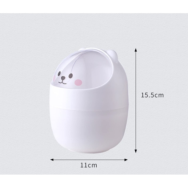 Mini Trash Can, Cute Animal Desktops Trash Bin with Lid,